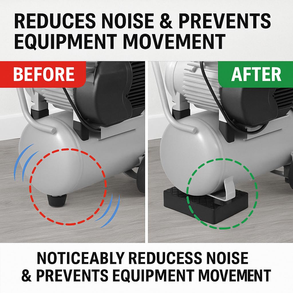 Huivlei pad under washer and dryer minimizes movement and floor wear.