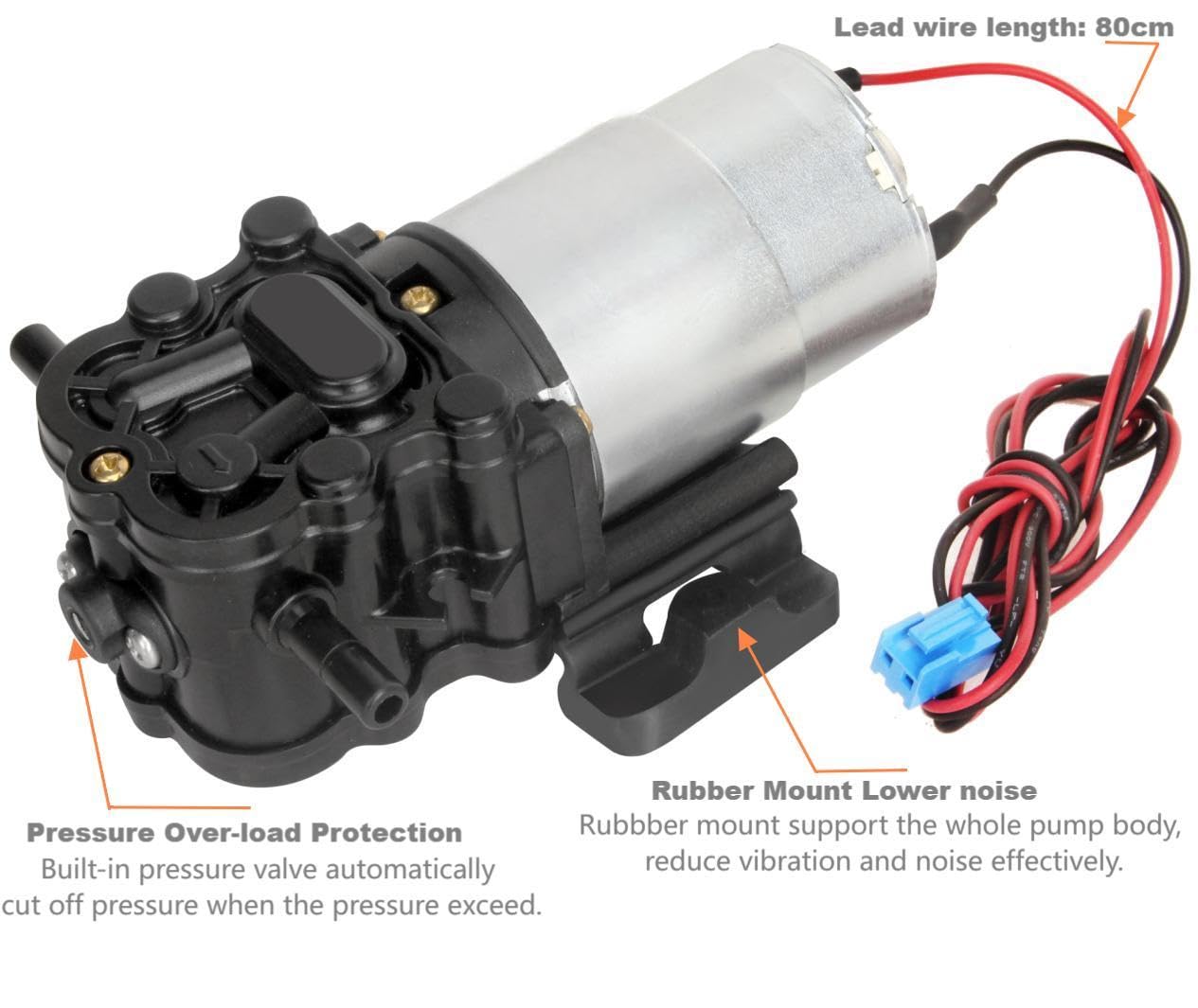 1/4 inch inlet and outlet on HuiYu GMB-D-23130 for easy connections