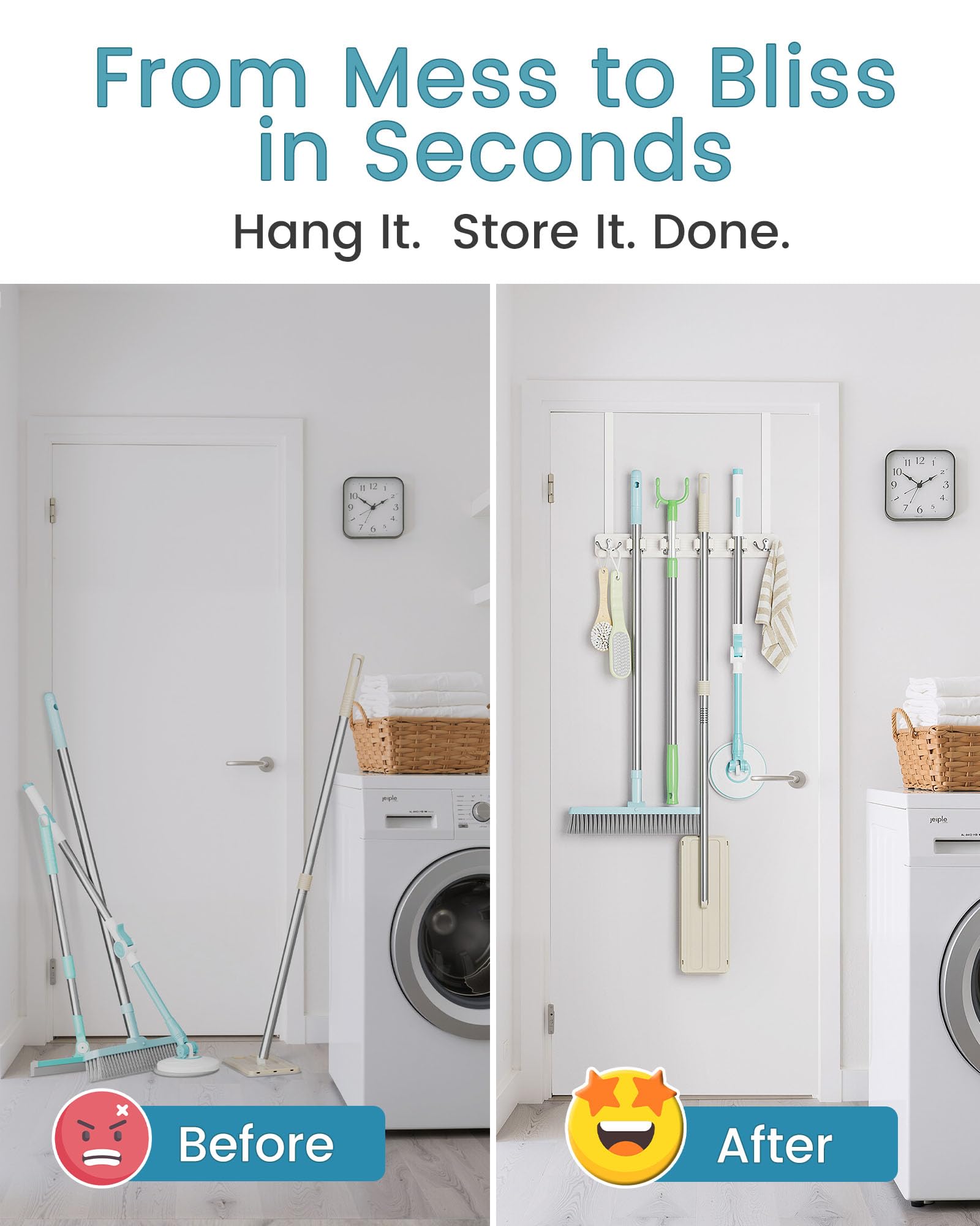 HULISEN two dual hooks offer extra hanging space for small tools.