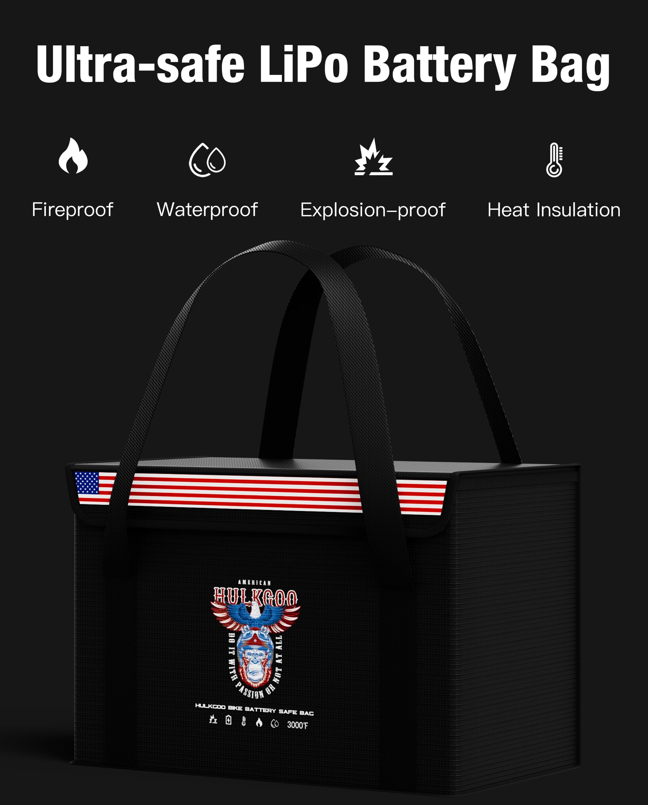HulkGoo bag using fireproof material protects against heat and moisture.