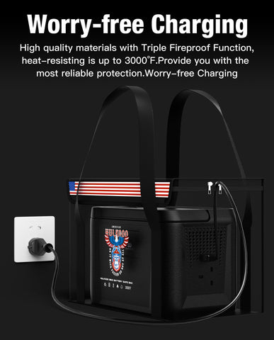 HulkGoo size 14x9.5x7.8 inch battery storage bag for LiFePO4 packs.
