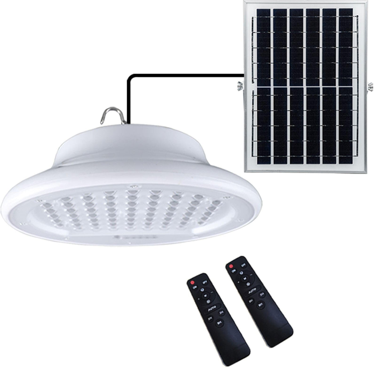 HULPPRE solar shed light with 96 LEDs illuminates sheds and workshops.