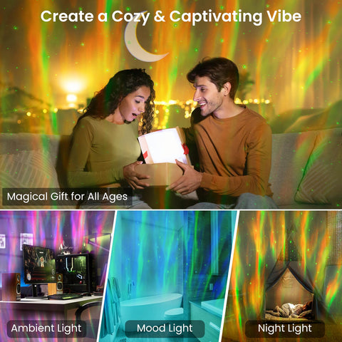 HUMIIEYE Star Projector cordless night light with 1800mAh battery