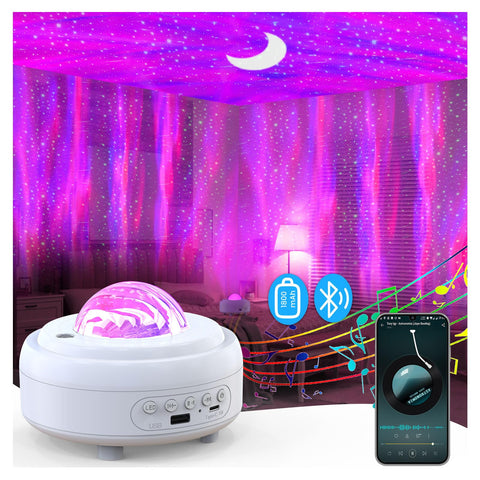 HUMIIEYE Star Projector creating starry ceiling ambience for a calming kids' room