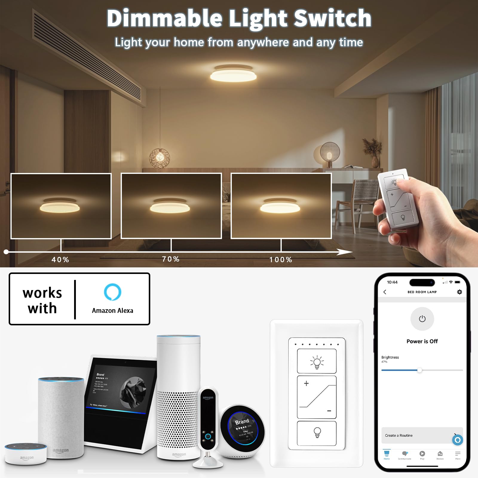 Humpptom mini-size receiver installs inside junction boxes for discreet dimming.