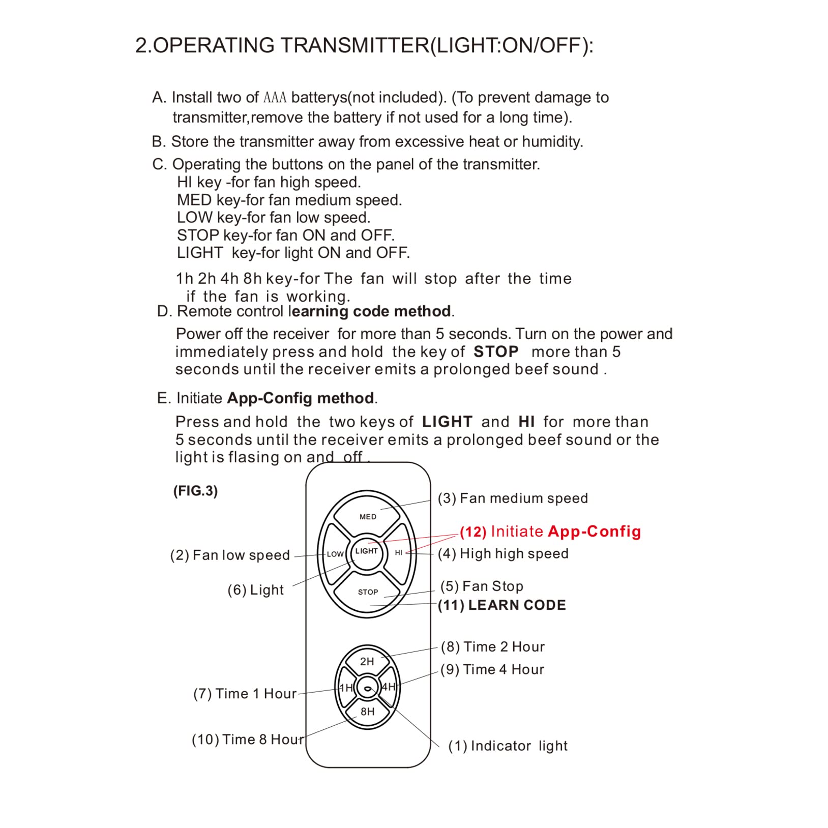Humpptom replacement fit for Hunter, Westinghouse, Hampton Bay remotes