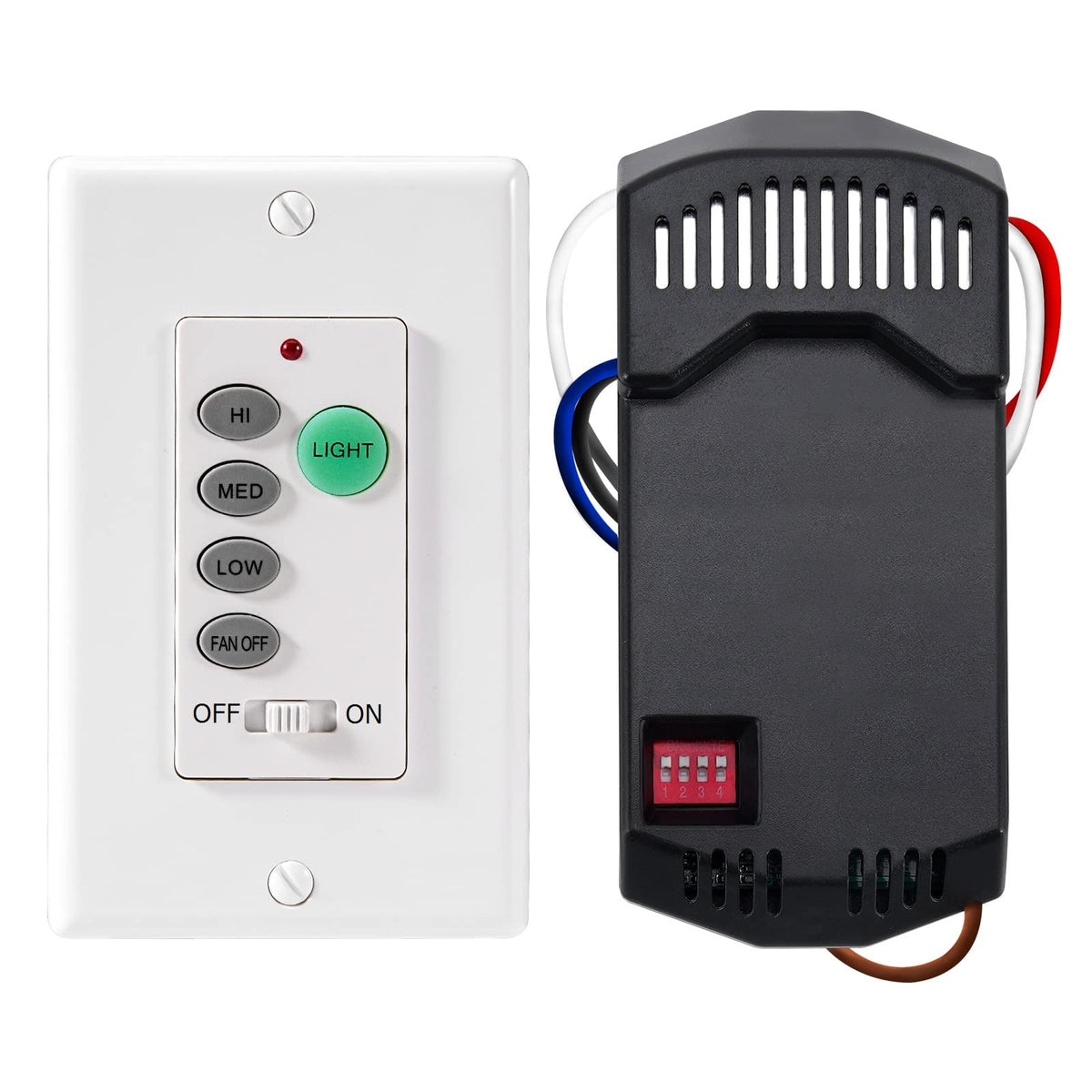 Humpptom UC9050T remote front view showing easy-to-push buttons for quick fan control.