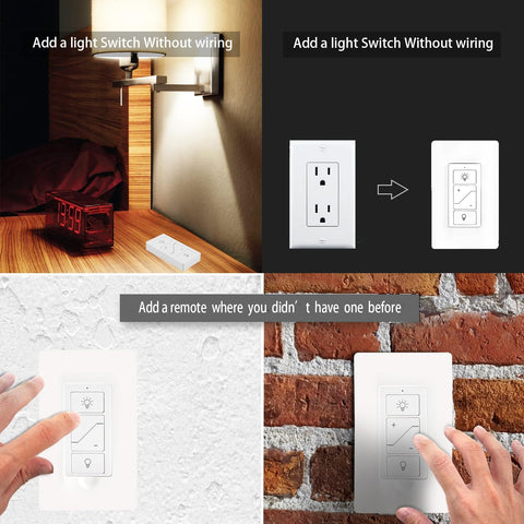 Humpptom wall-panel remote control provides convenient on/off and dimming.