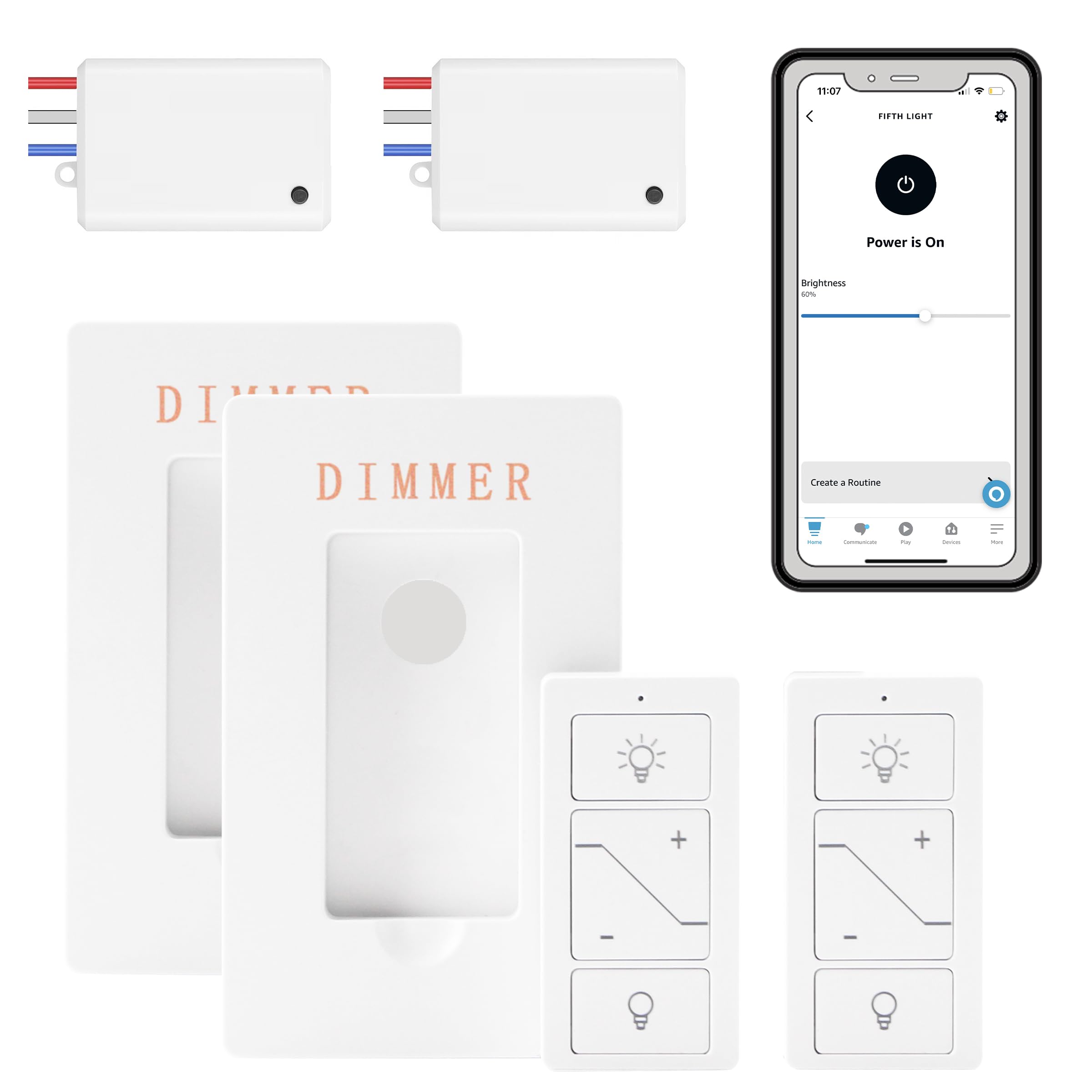 Humpptom wireless dimmer switch with Alexa compatibility for hands-free lighting control.