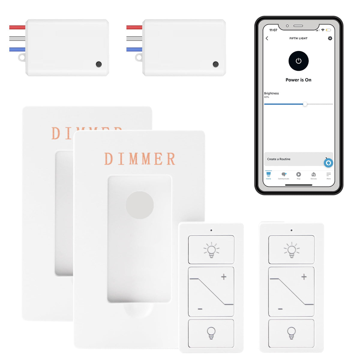 Humpptom wireless dimmer switch with Alexa compatibility for hands-free lighting control.