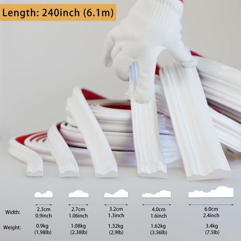 Hungbak pre-primed chair rail molding for ready-to-finish home decor.