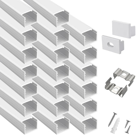 Hunhun 20-pack 2m plus-size U-channel for seamless under-cabinet lighting