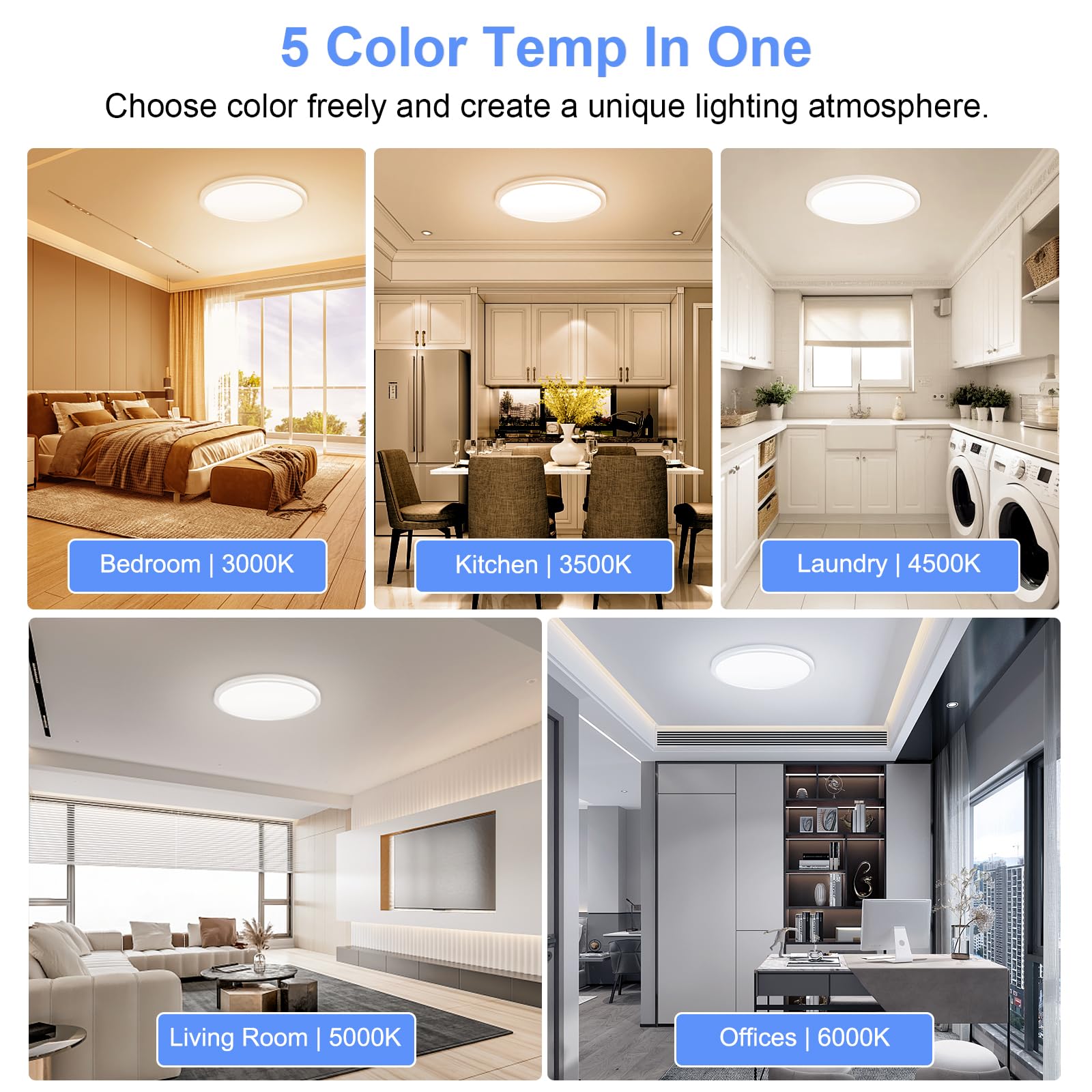 HunHun 5 CCT LED ceiling light offers adaptable color temperatures