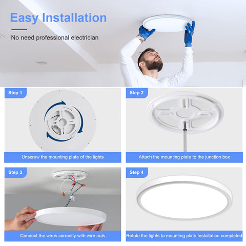 HunHun 2-pack LED ceiling light in dining area for warm ambience