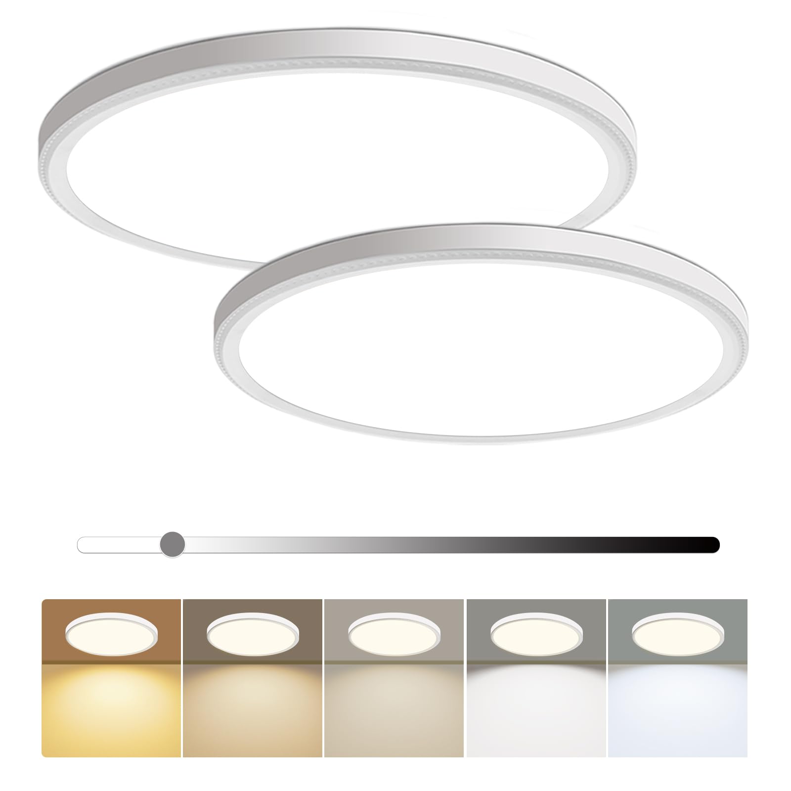 HunHun 2-pack 12-inch dimmable LED ceiling light flush mount for a clean look
