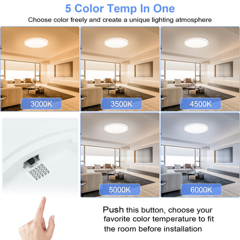 Hunhun easy-install flush-mount ceiling light for quick, tool-friendly setup
