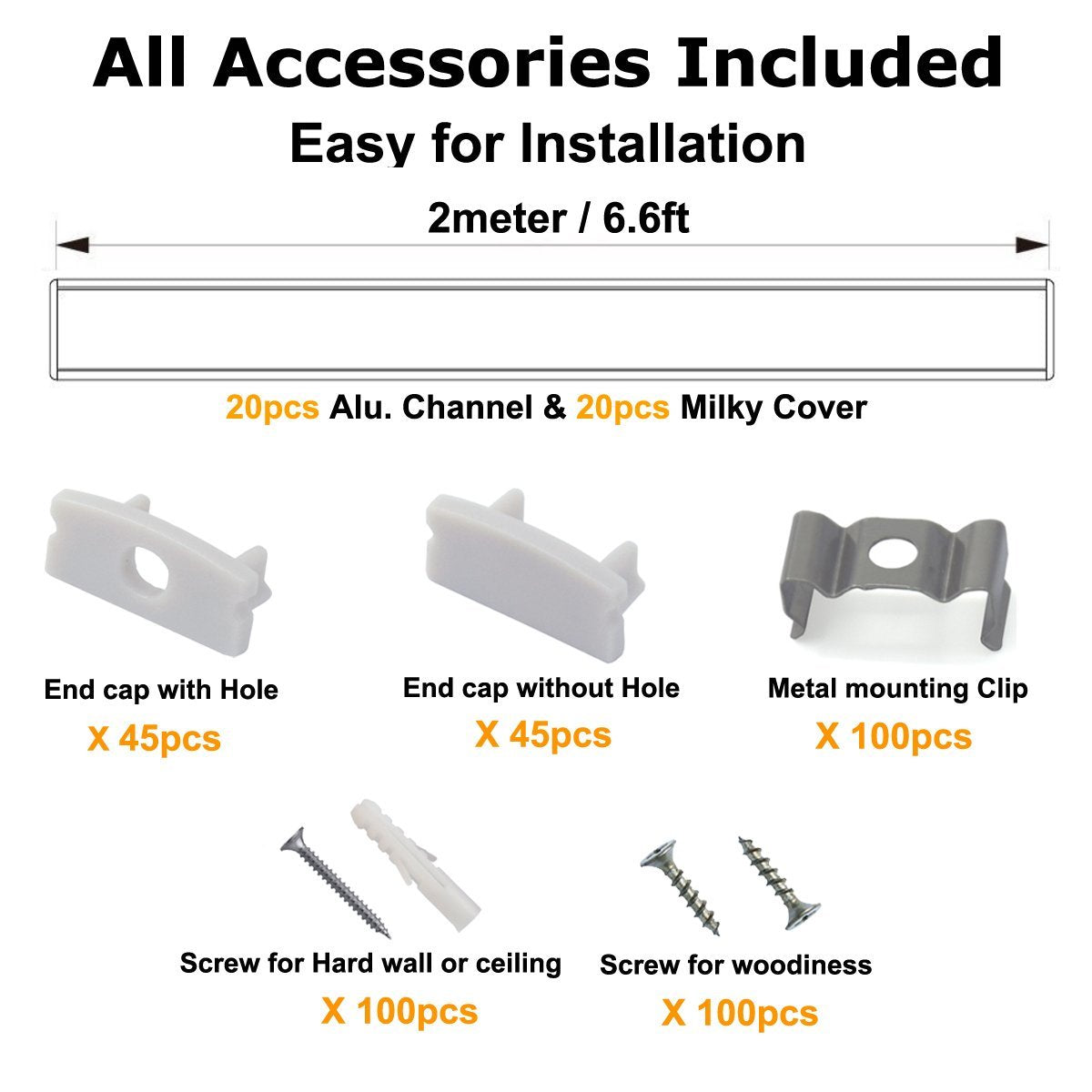 Hunhun end caps with holes for quick, secure LED channel installation