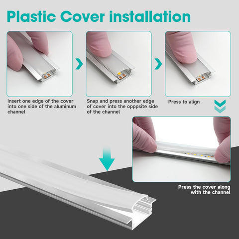 Hunhun flush-mount channel ideal for under-cabinet and ceiling lighting.