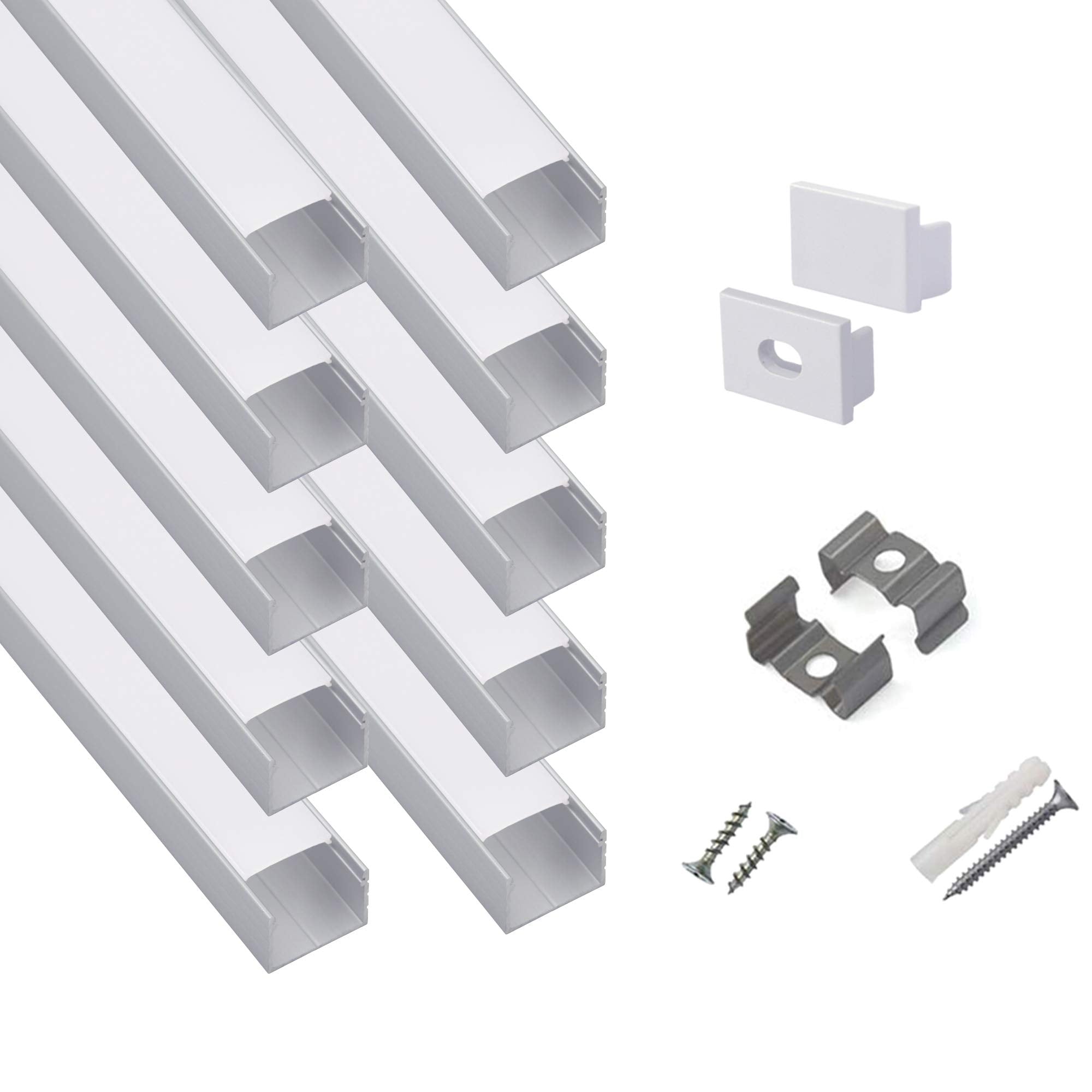Hunhun plus-size U-channel in silver for neat under-cabinet LED lighting