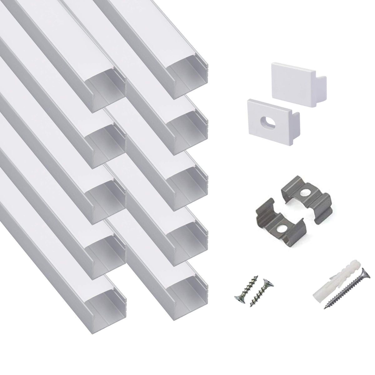 Hunhun plus-size U-channel in silver for neat under-cabinet LED lighting