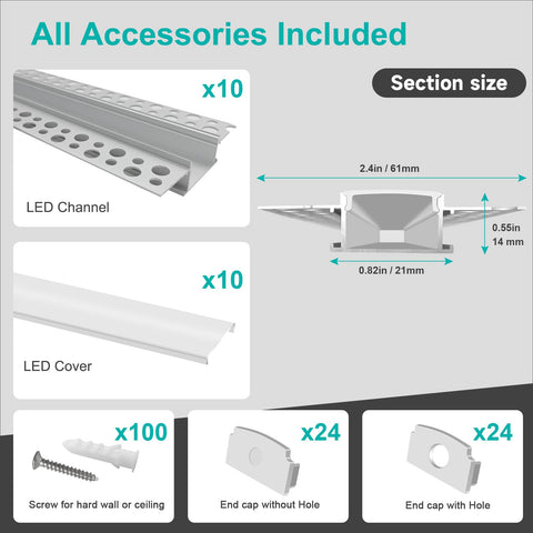 HunHun trimless recessed channel offers seamless, modern accent lighting.