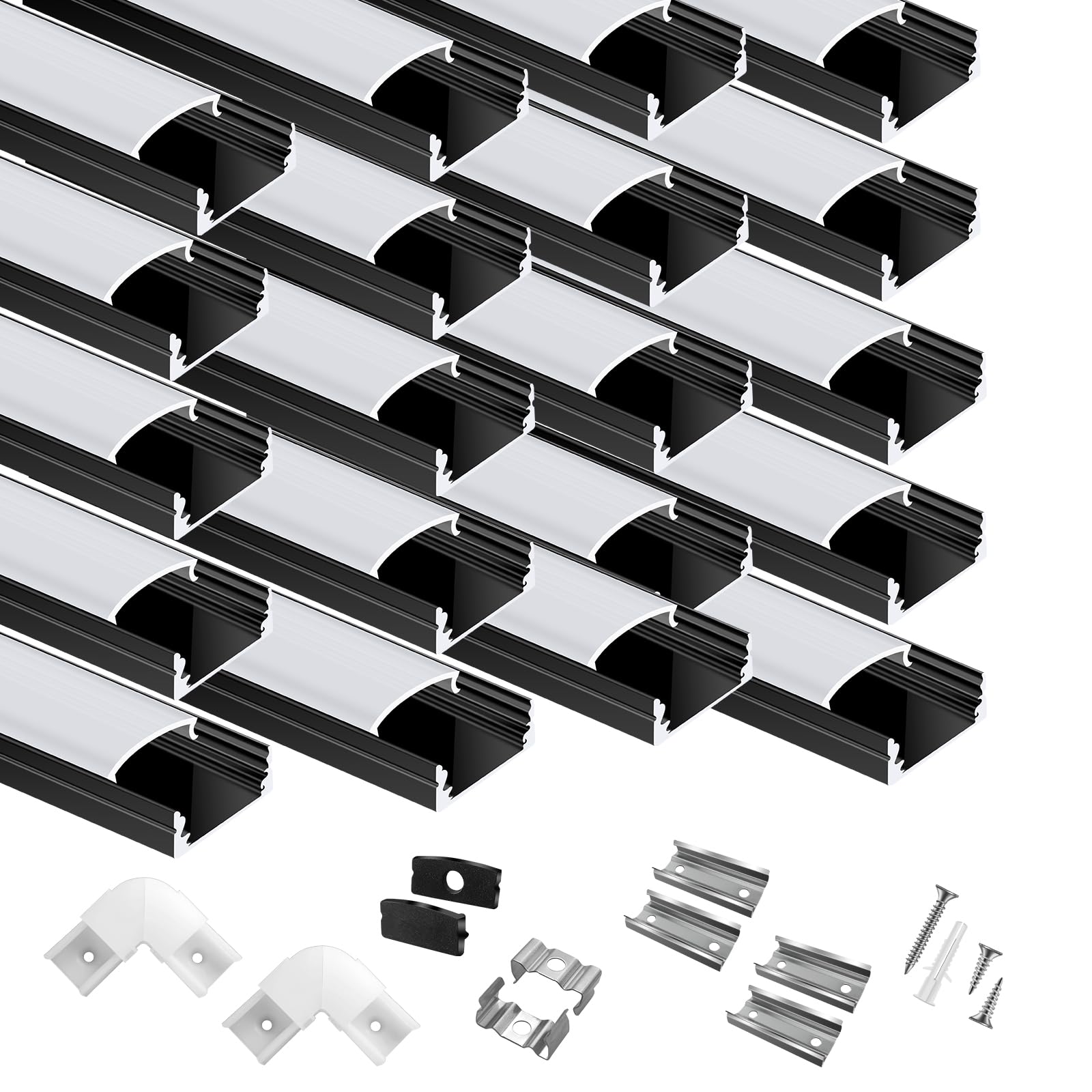 Hunhun U-Shape Channel with milky diffuser for softer, uniform under-cabinet lighting.