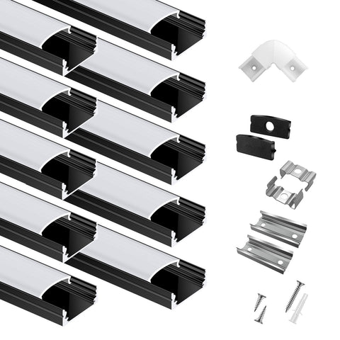 Hunhun U-Shape LED channel with milky cover for soft under-cabinet lighting