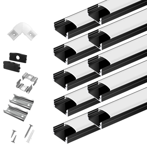 Hunhun U-shape LED channel with Milky diffuser for soft under-cabinet lighting.