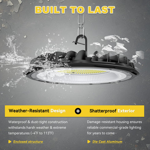 hunhun 155W UFO high bay light in a workshop application