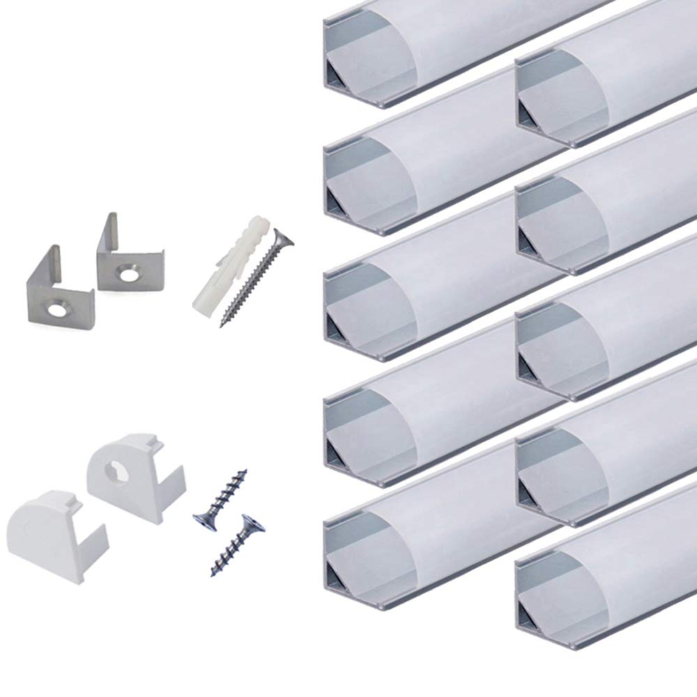 hunhun V Shape LED channel with milky cover for soft, diffuse kitchen lighting.