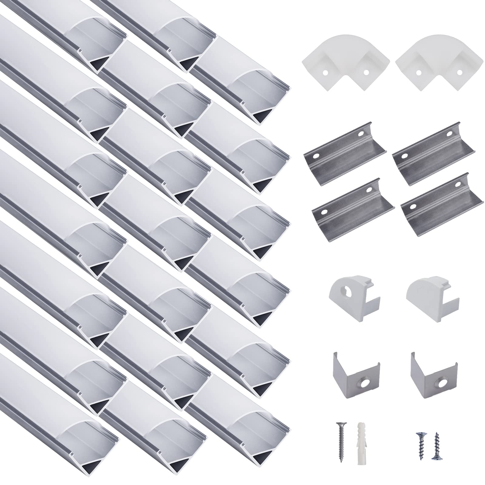 Hunhun V-Shape Channel 1m with milky cover diffuses light for softer under-cabinet glow.