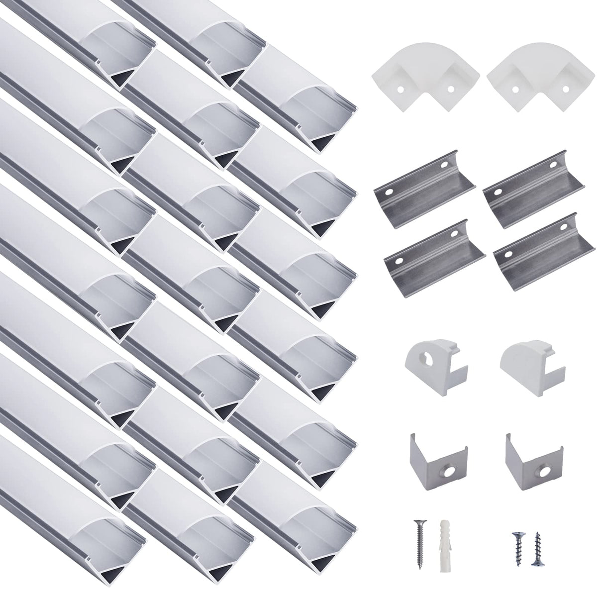 Hunhun V-Shape Channel 1m with milky cover diffuses light for softer under-cabinet glow.