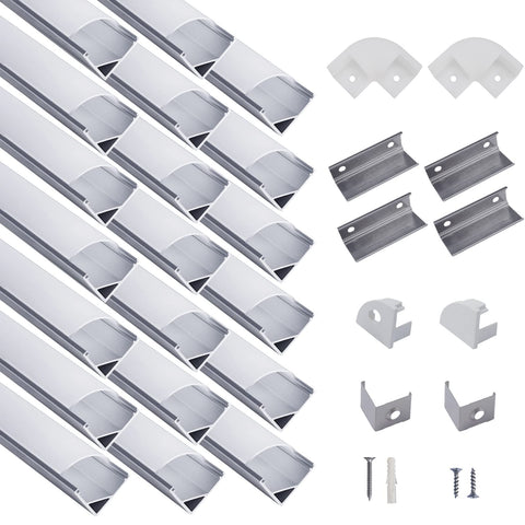 Hunhun V-Shape Channel 1m with milky cover diffuses light for softer under-cabinet glow.