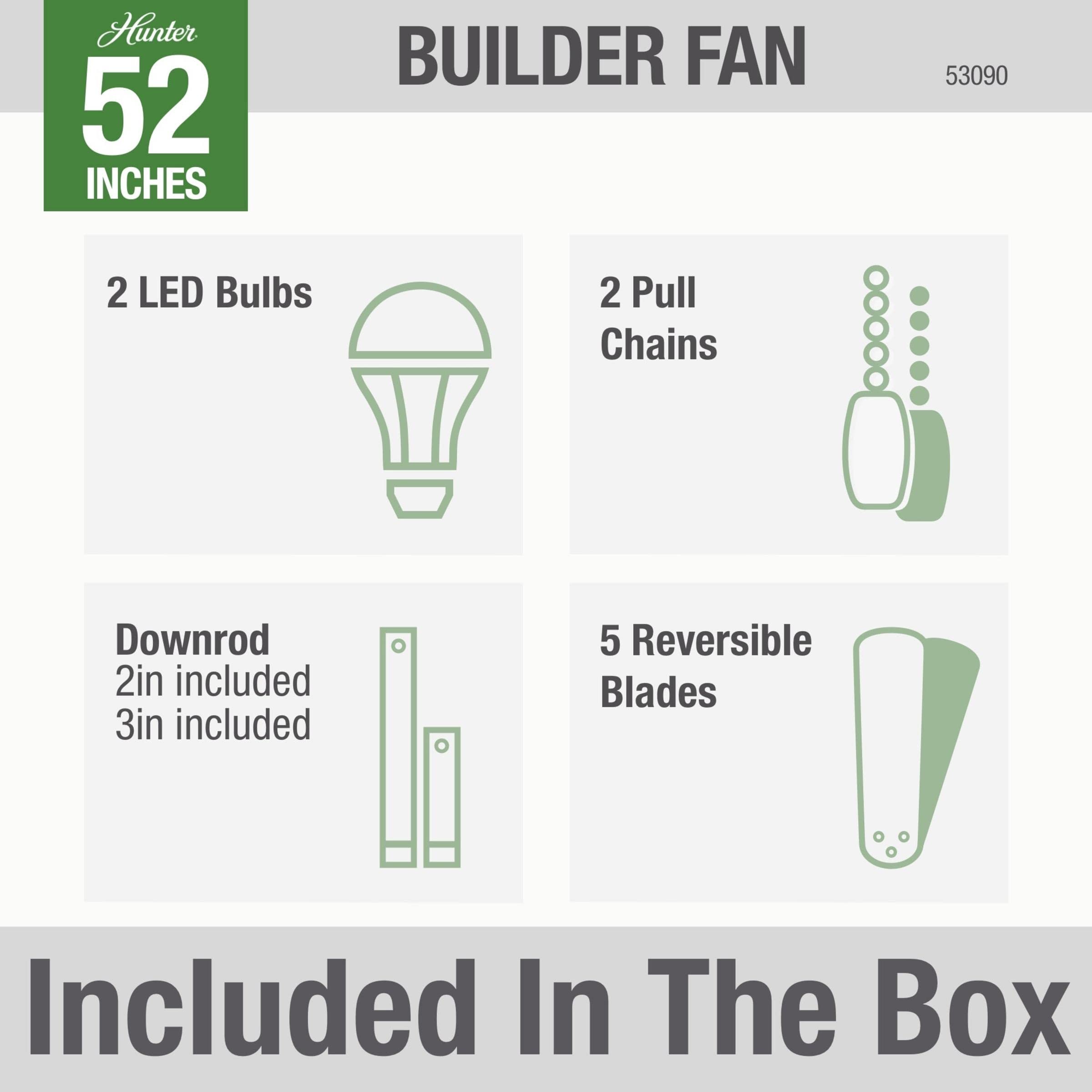 Includes a 3-inch downrod to optimize the ceiling distance for better airflow.
