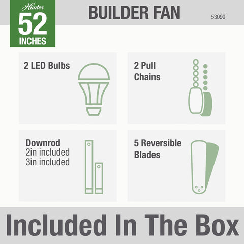 Includes a 3-inch downrod to optimize the ceiling distance for better airflow.