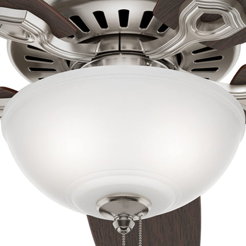 Reversible blades provide productive downdraft and updraft options for seasonal comfort.