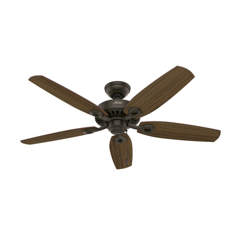 Hunter Builder Elite 52-inch bronze fan front view for living rooms.