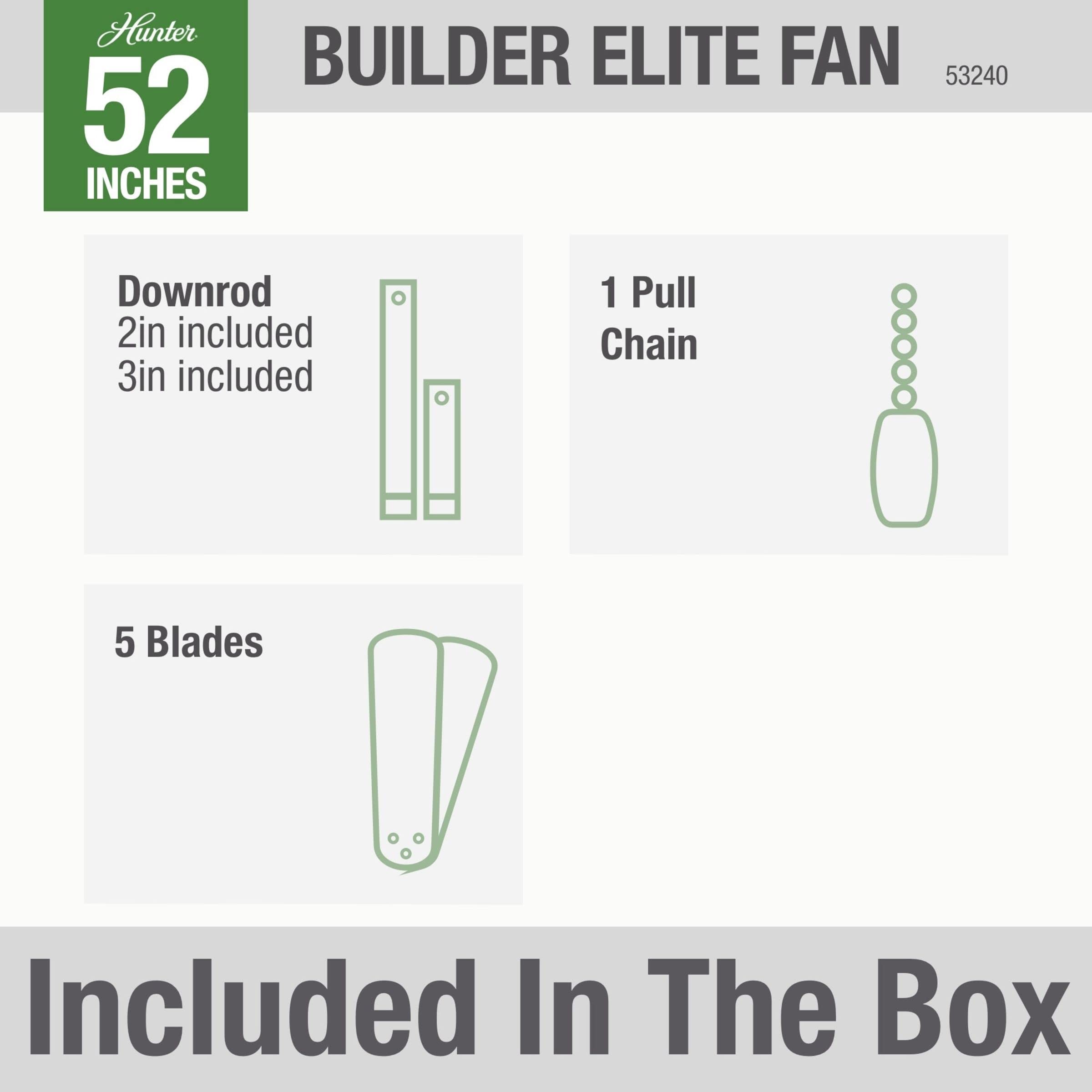 Hunter Builder Elite 2in downrod enabling proper blade height for airflow.