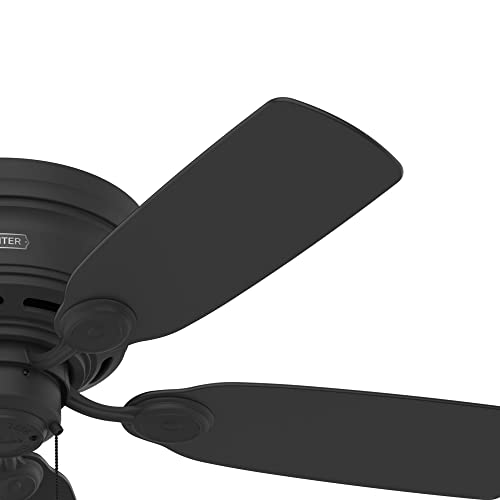 Ceiling-mounted view under nine feet with Hunter low-profile fan