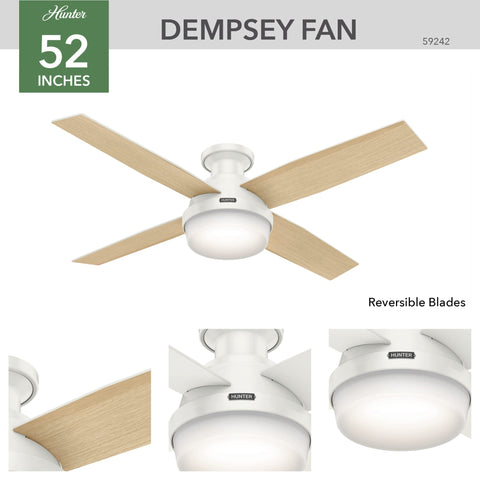 Hunter Dempsey remote control in hand for convenient speed and light adjustment