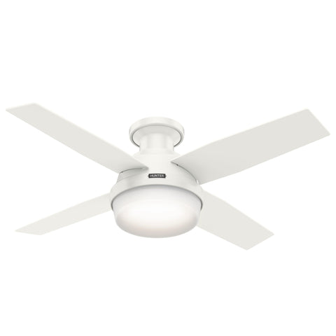 Hunter Dempsey front view in white finish with four blades