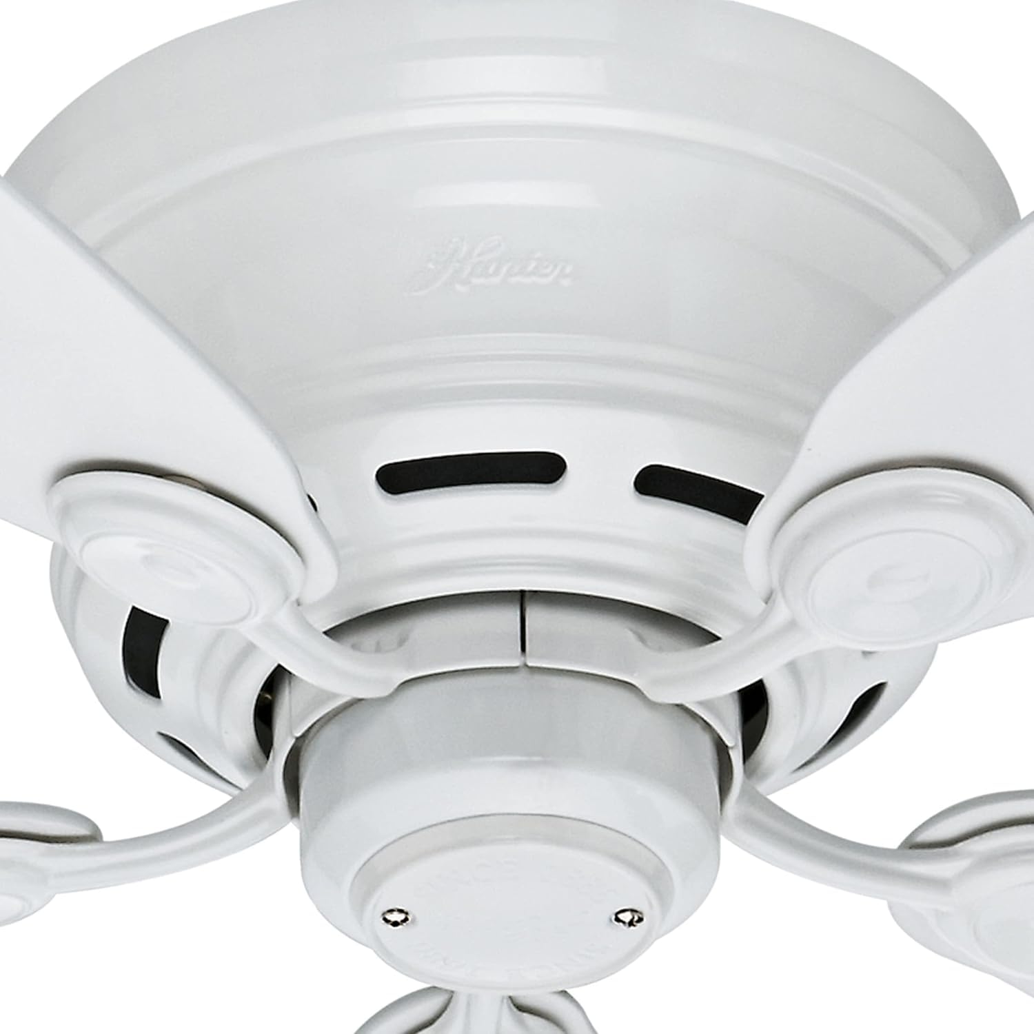 Hunter Low Profile IV 51059 living room setup for comfortable cooling.