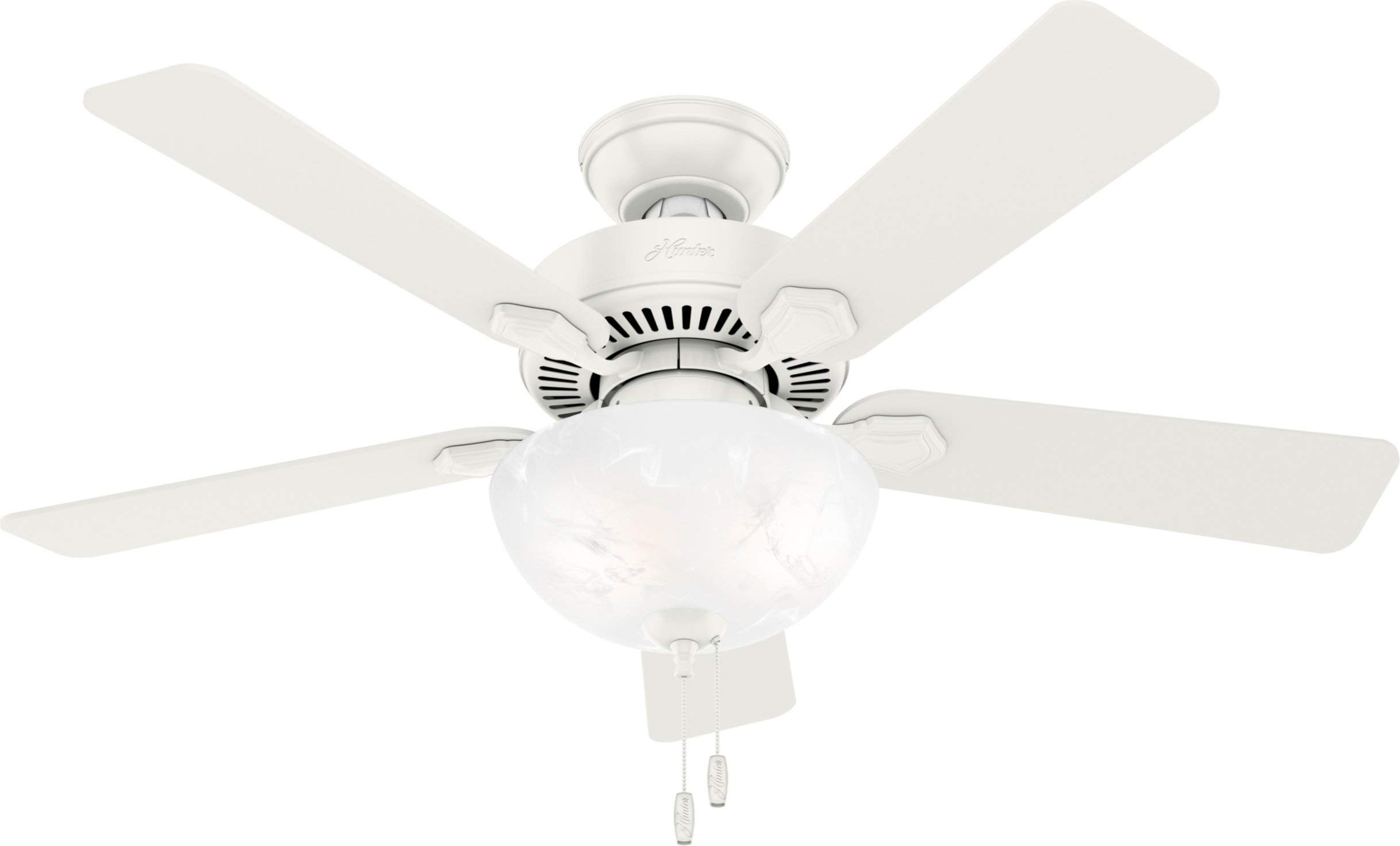 Hunter Swanson 44-inch ceiling fan pull chain for easy light and speed control.