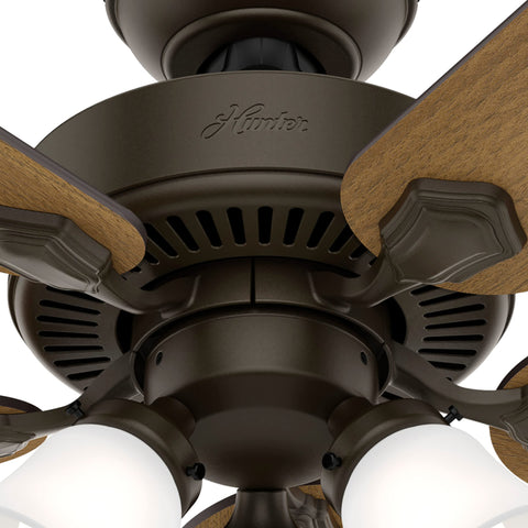 Hunter Swanson living room setup with 52-inch bronze ceiling fan.