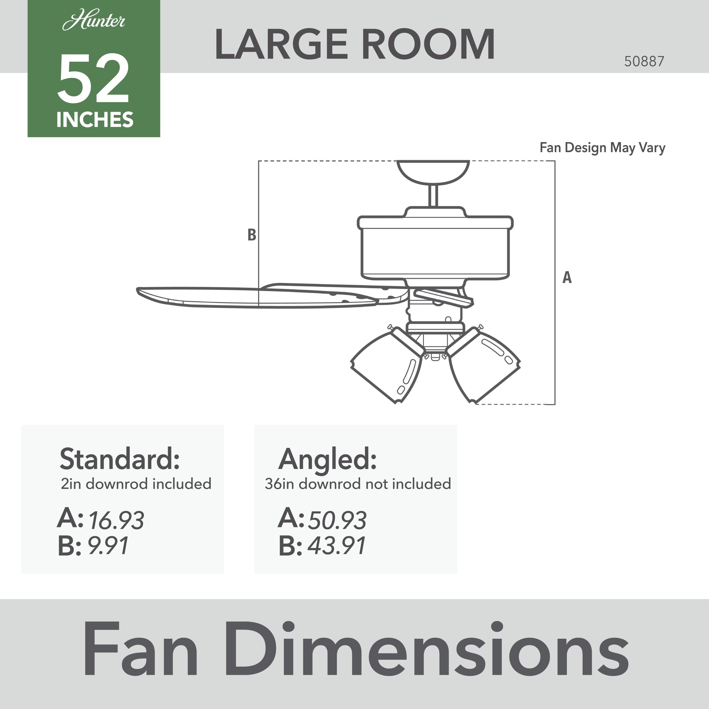 Hunter Swanson bronze LED light on, bright, energy-efficient illumination.