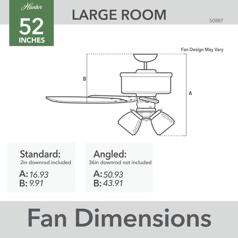 Hunter Swanson bronze LED light on, bright, energy-efficient illumination.