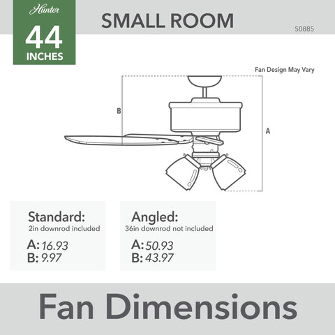 Energy-efficient design of Hunter Swanson ceiling fan reduces power use