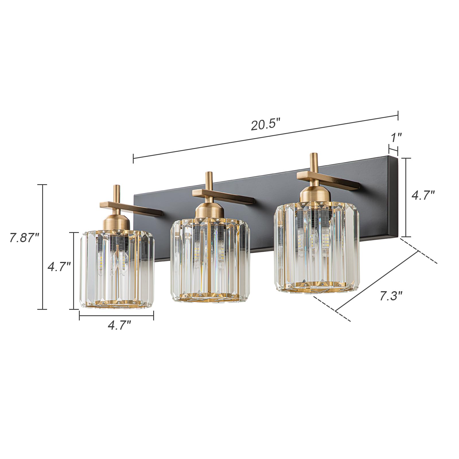 Polished gold frame adds anti-corrosion durability and stylish contrast in bathrooms.