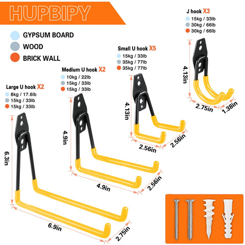 HUPBIPY double-hook design adds stability for ladders and bulk items.