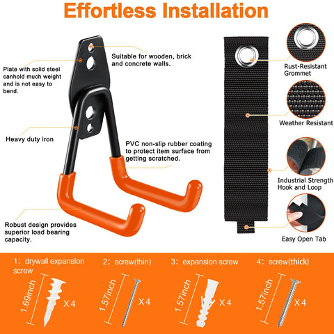 HUPBIPY coated steel hooks prevent slipping and surface damage